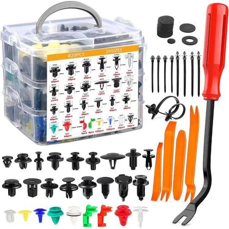 925 Stück Kunststoff-nieten, Universelle Schwarze Auto-nieten Für Befestigung, Befestigungsnieten Für Auto-türverkleidungen Mit Aufbewahrungsbox Und Demontagewerkzeug