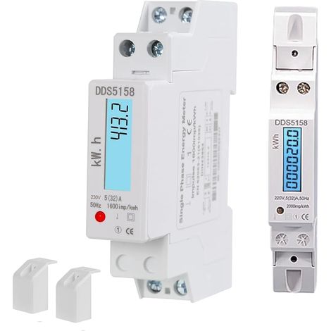 Einphasiger Energiezähler, Einphasiger Kwh-energiezähler 1p 5 (32) A Stromverbrauchszähler 220v Mit Lcd-hintergrundbeleuchtung