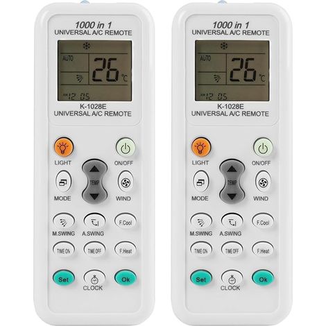 Universelle Klimaanlage Fernbedienung K-1028e, Kompatibel Mit Lg, Samsung, Daikin, Mitsubishi Und Über 1000 Marken, Lcd-hintergrundbeleuchtungsfunktion, Lichtfunktion, Timer, Schnelle Kühlung