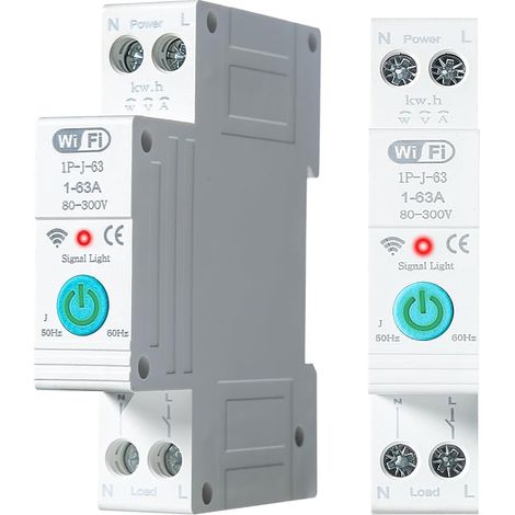 Wifi-leitungsschutzschalter Auf Din-schiene, Intelligenter Energieüberwachungszähler, 1p 63a, Tuya-app-kompatibler Smarter Schalter Für Haushaltssteuerung
