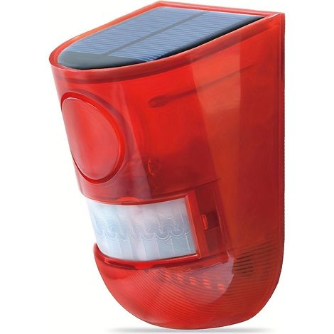 Externe Solar-alarmanlage Mit Sirene 129 Db – Strobe-led, 6 Leuchten, Wiederaufladbarer Akku, Sicherheit Für Haus, Villa, Bauernhof Oder Hühnerstall