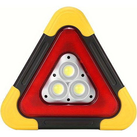 Dreieck-warndreieck Mit Led-solarbetrieb, Tragbar – Hochsichtbares Warnlicht Mit Cob-hochleistungs-led, Usb-wiederaufladbar