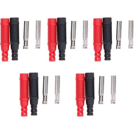 Messing-bananenstecker, Bananenbuchse, Isolierter Sicherheits-banana-steckverbinder Pa-typ-laterne 30vac‑60vdc - 5er-pack