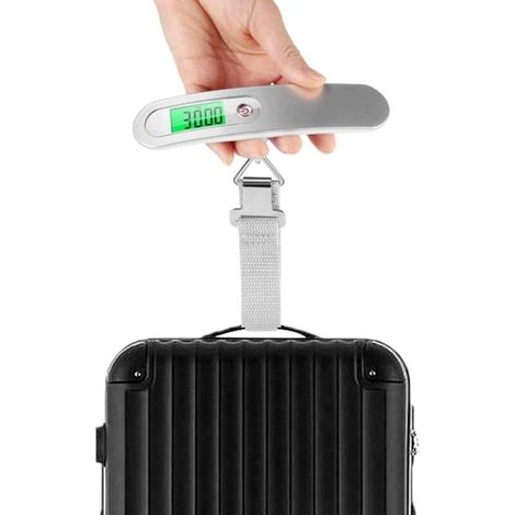 Elektronische Reisegepäckwaage, Mini Digitale Handwaage Mit Hoher Genauigkeit: Für Gepäck, Pakete, Einkäufe Und Münzen, Bis Zu 50 Kg (lb, G, Oz, Kg), Inklusive Akku Und Sehr Robustem Nylon-trageriemen