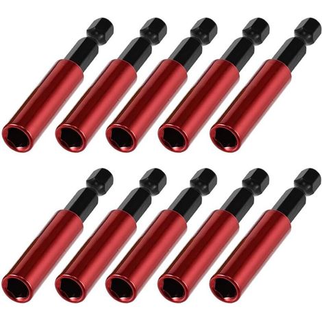 10 Stück 60 Mm Langer Magnetischer Bit-halter, S2-stahl-bithalter Für Schlagschrauber, Verlängerungsstange Mit 1/4-zoll-sechskant