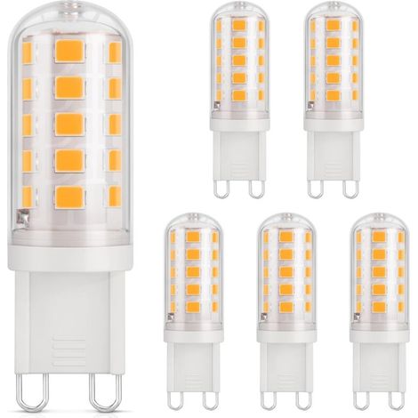 Led-stiftsockel G9 3w, Entspricht 40w Halogen, Warmweiß 2700k, 410lm, Cri 85, 230v, Energiesparend, Standard Sockel G9, 6 Stück
