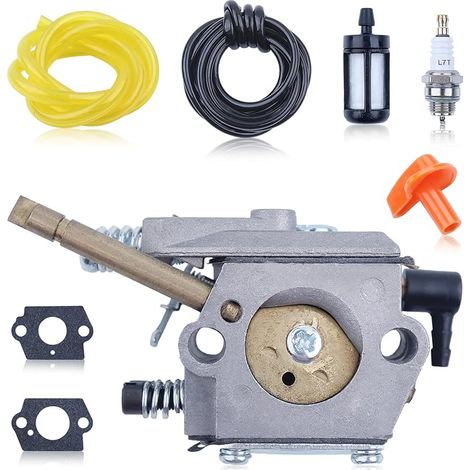 Vergaserkit Mit Dichtung Für Stihl Fs50 Fs48 Fs52 Fs56 Fs62 Fs66 Fs86 Fs88, Ersetzt Walbro Wt-45-1 Wt-45 Wt-45a Wt-112-1, Inkl. Zündkerze, Kraftstoffleitung Usw.