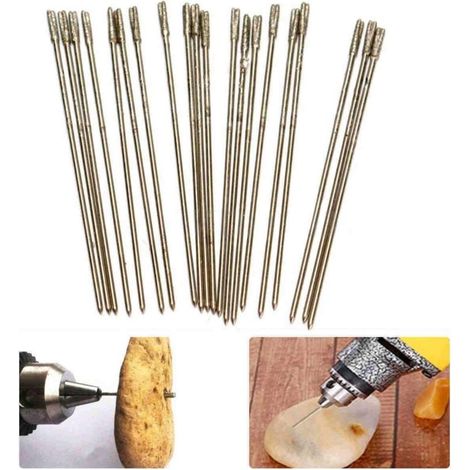 Foret Bijouterie (2–2,1 Mm) – 20 Stück / Paket. Diamantbeschichtete Kleine Lapidarbohrer Mit 1 Mm Durchmesser, Massiver Kleiner Bohrer, Achat-bohrer Für Schmuck Aus Achat
