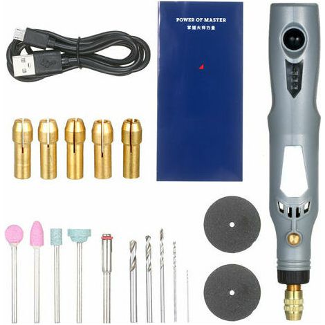 Handheld Electric Grinder Kit Rotary Power Rechargeable 3-in-1 Polisher Driller Moulin Pen Kit Machine With Micro Usb Cable 21pcs Accessories
