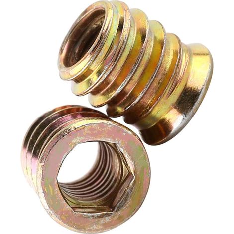 M6 X 10 Mm Gewindeeinsatz, Holzeinsatz, Einschlagmutter, Sechskant-gewindemutter Aus Zinklegierung, Einschlaghülse Mit Sechskant (100 Stück)