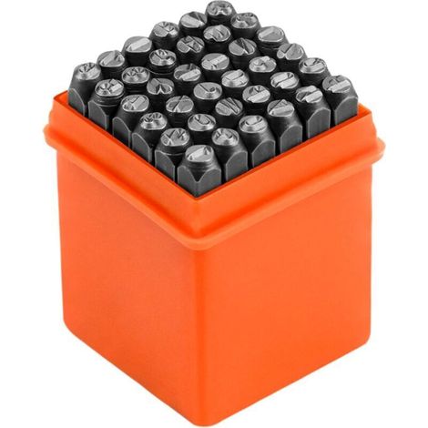 36er-set Große Ausgeschnittene Buchstaben, 4 Mm, Alphabet A Bis Z Und Zahlen 0 Bis 9, Metall-stanzwerkzeug Zum Prägen Von Metall/holz/leder, 40 Teile Verchromt (orange
