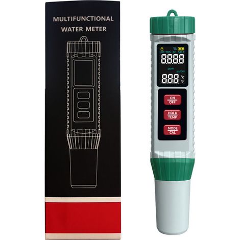 Digitaler Ph-meter-tester Für Wasser: 5-in-1, Ph, Ec, Tds, Salinität, Temperatur, Hochpräziser Digitaler Pooltester – Automatische Temperaturnachführung Mit