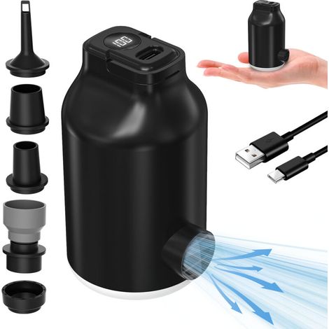 Elektrische Luftpumpe Für Aufblasbare Matratzen, Vakuum-aufbewahrungsbeutel – Mini, Tragbar, Wiederaufladbar, Schnelles Aufpumpen & Entlüften Mit 5 Düsen, Led-licht, Automatische Abschaltung Für B