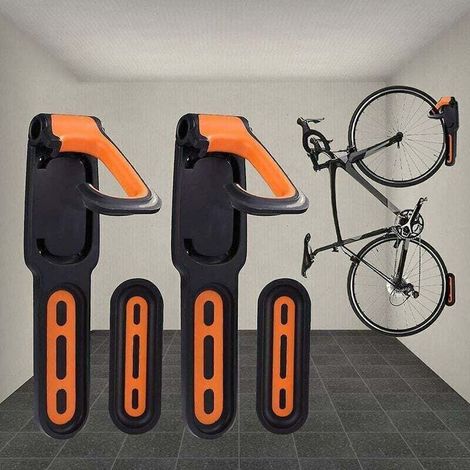 Porte-vélos, Porte-vélos Mural Avec Revêtement En Caoutchouc, Pour 2 Vélos, Supports Muraux Pour Vélo Intérieur Et Extérieur