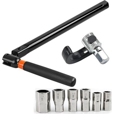 Waschbeckenarmatur-schlüssel, Waschbeckenarmatur-schlüssel Mit 6 Aufsätzen (9/10/11/12/14/17 Mm), Metall-armaturenschlüssel, Montage-werkzeug Für Armaturen, Geeignet Für Küche Und Bad