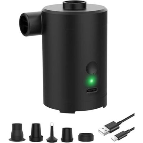 Elektrische Luftpumpe, Wiederaufladbar Mit 3600 Mah, Schnelles Aufpumpen Und Ablassen Von Luft, Mit 5 Düsen Für Pools, Luftmatratzen, Camping Und Reisen
