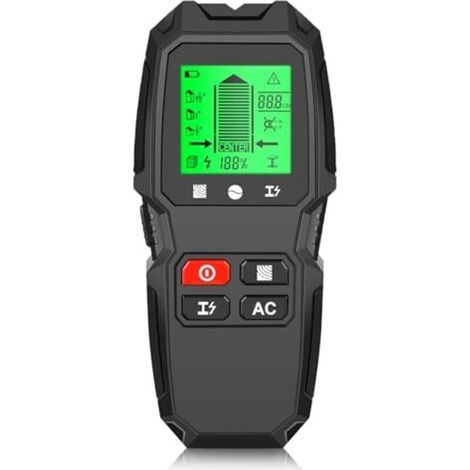 5-in-1-wanddetektor Für Holz, Stromkabel, Metallständer, Kabel Und Balken, Mit Lcd-bildschirm (schwarz)