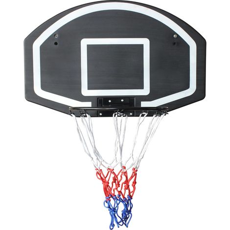 Tür-wandmontierter Basketballkorb Für Innen- Und Außenbereich, Wandhalterung Mit Großem 72,4 X 45,72 Cm Pe-rückbrett, Bruchsicher, Schwarz
