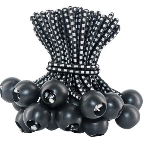 50 Elastische Schnüre, 10 Cm Lange Planenschnüre, Gummischnur Mit Kugeln Für Pavillons, Planen, Zelte, Banner Und Camping