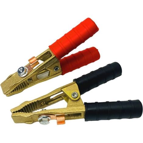 Kit Mit 2 Professionellen Starthilfe- Oder Batterieklemmen (+ Und -) Aus Messing, Modell 250b