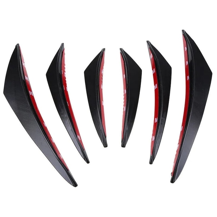 6er-set Frontstoßstangenblenden Von Autorey®, Universeller, Stoßfester Pvc-schutzspoiler, Aerodynamisches Design, Schnelle Klebemontage Ohne Bohren, Frontstoßstangen-spoiler-zubehör, 6er-set Frontstoß