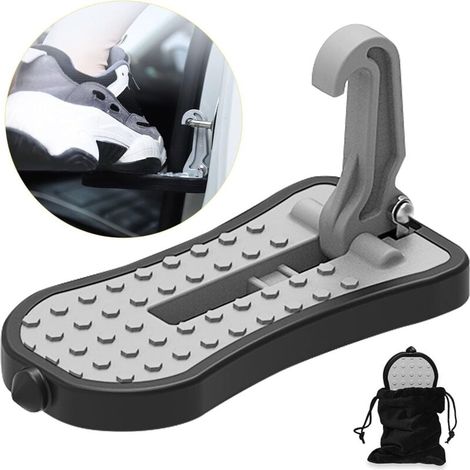Türpedal Für Kraftfahrzeuge, Türpedal Mit Fußnagel Und Haken Für Autotürverriegelung, Mit Zusatzpedal Und Sicherheits-hammer (16 Cm, Silber)