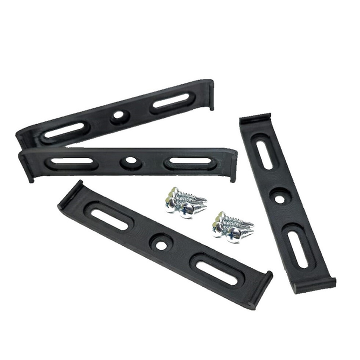 Set Kfz-kennzeichenhalter, Rahmenlos, Dünn - 4 Stück (vorne Und Hinten), Schwarz,