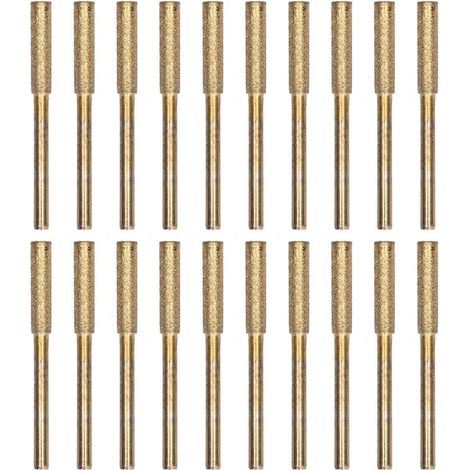 20-teiliges Kettensägenketten-schleifkopfset, Rotationsfeile, 4-mm-gold-schärfset