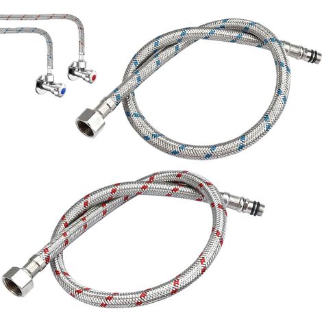 Flexibler 60 Cm Verbindungsschlauch/2er-pack Für G1/2-armatur, Edelstahl, Geeignet Für Küche Und Bad