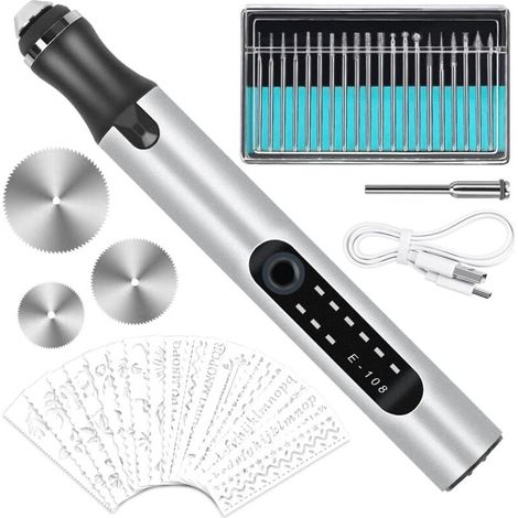 Elektrischer Gravierstift, Usb-aufladbares Gravier-werkzeugset, Mini-gravierstift, Kabelloses Gravierwerkzeug Für Basteln, Geeignet Zum Gravieren Von Schmuck, Metall, Glas, Stein, Kunststoff Und Holz