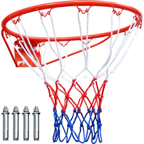 45,72 Cm Basketballkorb-ersatz, An Wand Oder Tür Montierbarer Basketballring, Robuster Flexibler Ersatz-basketballring Mit Netz Für Einbau- Und Wandmontage-körbe, Innen-/außenbereich (r