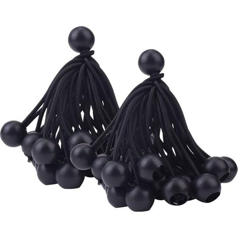 50 Stück Elastische Kugelspanngurte (schwarz), Planenspanngurte Für Pavillon, Camping, Zeltkordeln, Vorhang-verlängerungsgurt