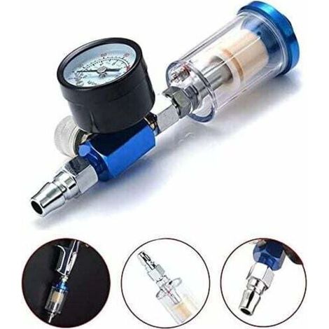 180psi 1/4-zoll-lackierpistole Mit Druckregler, Luftmanometer, Airbrush-kompressor Und Wasserabscheider