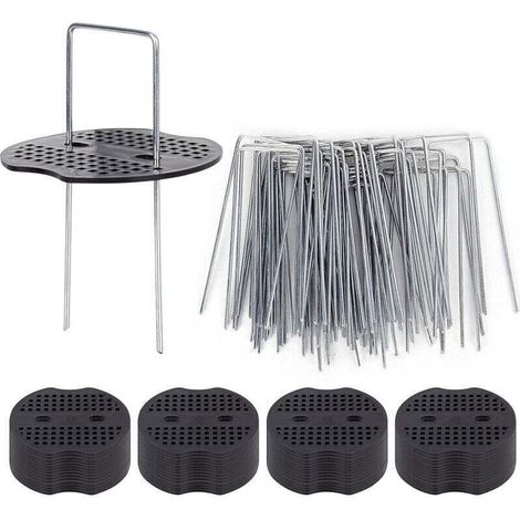 50 Gartenstecker Mit Unterlegscheiben, Befestigungsstecker Aus Verzinktem Stahl Für Planen, Heftklammern Zur Befestigung Von Mulchfolie, Verzinkte Stecker