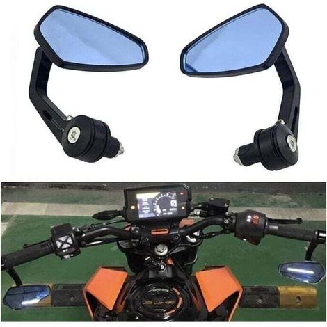 Rückspiegel Für Motorrad, 7/8" 22mm Rückspiegel Mit Lenkerendkappe, Blendfreier Seitlicher Motorrad-rückspiegel, Retro-motorrad-lenker-rückspiegel Für Roller Yamaha Z750 Z1000 Mt03 Mt09 Fz1 Fz6