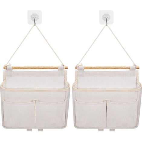 Wand-aufbewahrungstasche, 2-teiliger Organizer Mit Hängefächern (beige)
