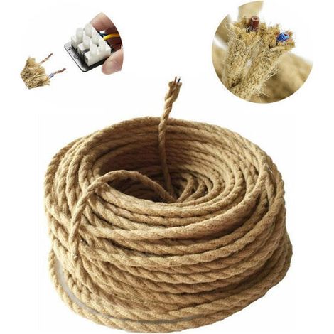 10 M Kabel, 2-adriges Textil-kabel Für Vintage-beleuchtung, Rückseitig Geflochtenes Kupferkabel Im Industriellen Retro-stil Für Diy-hängelampe Zhuoxuan