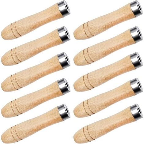 10 Stück Holzgriff Für Feilen Mit Metallringen, Holzgriff Für Feile, Holzgriff Für Manuelles Schneidwerkzeug