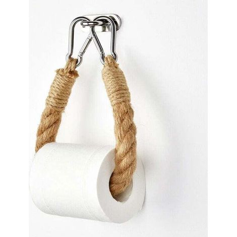 1 Stück Holz-wickelhalter Für Das Badezimmer, Vintage-toilettenpapierhalter, Handtuchhalter Aus Hanfseil Für Bad Und Küche