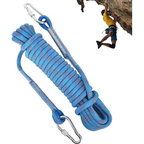 10 M Kletterseil, Kletterausrüstung Mit Karabiner, Außen-sicherheitsseil, Außenschaukelseil, Für Camping, Bergsteigen, Angeln, Rettung, Ouylaf