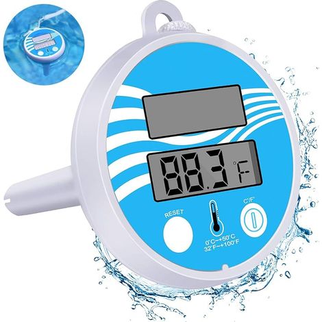 Schwimmbecken-thermometer, Solarbetriebenes Digitales Schwimmbecken-thermometer Mit Schnur, Digitales Schwimmbecken-thermometer Mit Großem Lcd-bildschirm, Poolthermometer Für Becken Und Whirlpool