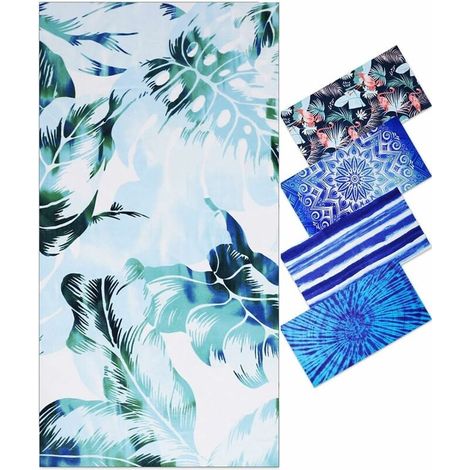 Strandtuch Aus Mikrofaser, Sandabweisend Für Herren Und Damen – Xxl Strandlaken Für Erwachsene, Pooltuch, Riesige Stranddecke Zum Schwimmen Und Sport, Super Saugfähig, 180x90 Cm, Palme