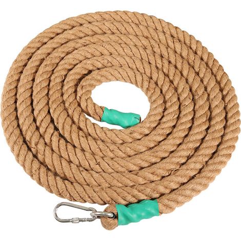Seil Zum Klettern Mit Karabiner, Power-training Battle Rope – Seil Für Krafttraining, Kraftausbildung – 30 Mm X 3 M