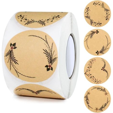 500 Stück (braun) Runde Kraftpapier-aufkleber Marmeladen-etiketten 5 Cm Selbstklebende Etiketten Aus Kraftpapier Für Geschenke Umschläge Backen Gewürze Glas-etiketten