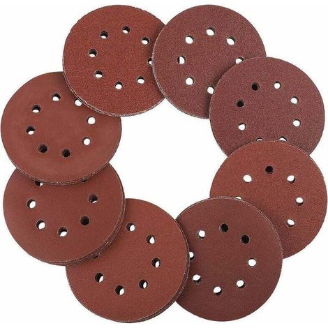Set Aus 100 Schleifscheiben Mit 125 Mm Durchmesser, Selbstklemmendes Schleifpapier, Sortiert, 20 Runde Schleifblätter Körnung 60/80/100/120/240, Für Schwingschleifer, Schleifzubehör Für