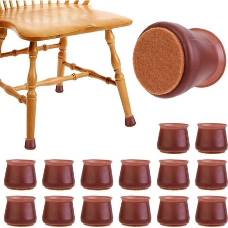 32 Stück Runde Stuhlbein-schoner Aus Silikon Mit Filzpolster Als Elastischer Möbel-protector Gegen Kratzer Für 30–45 Mm