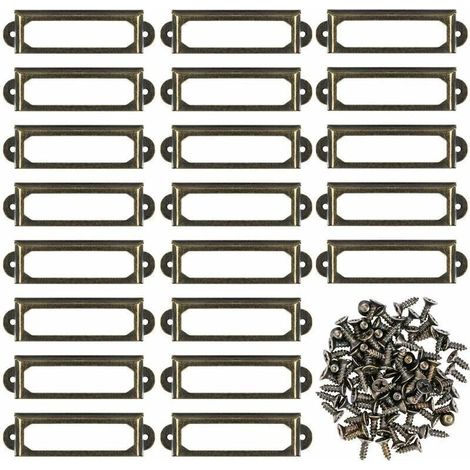 50er-pack Metall-etikettenhalter Für Möbel, Schubladen Und Schilderrahmen – Ideal Für Schreibtisch- Und Bibliotheksregale (60 X 24 Mm)
