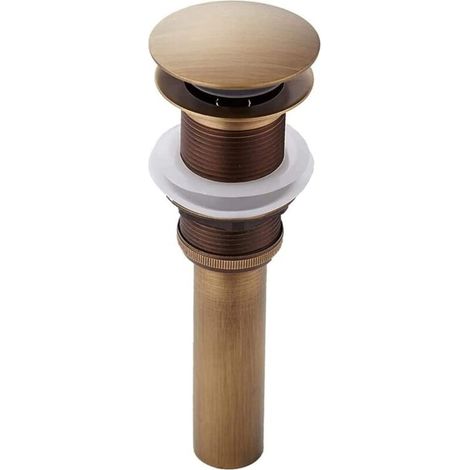 Pop-up Retro-ablaufventil Für Waschbecken, Click-clac Ohne Überlauf, Aus Poliertem Bronze-farbton Messing