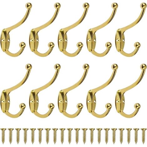 Retro-haken, Wandhalterung Für Mantel, Vintage-türhaken Aus Metall Für Badezimmer, Küche, Schlafzimmer, Flur, 10 Stück, Gold