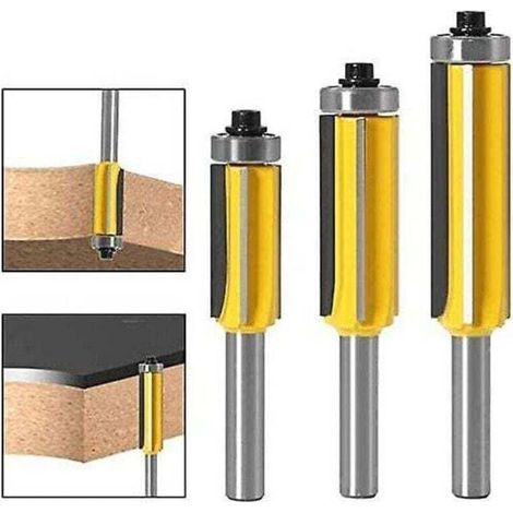 Holzfresen Mit 8-mm-schaft Und 4 Schneiden, 3-teiliges Satz Für Oberflächenmuster